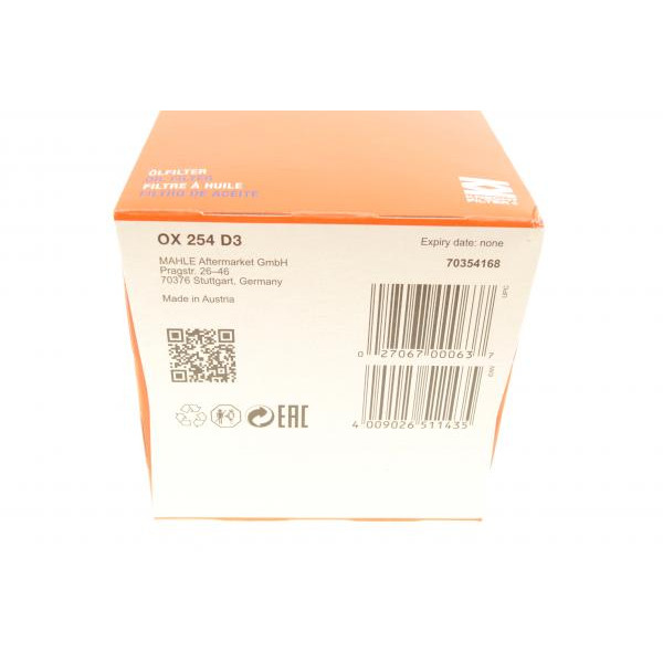 OX254D3 KNECHT Фільтр масляний BMW 3 (E90) 07-11