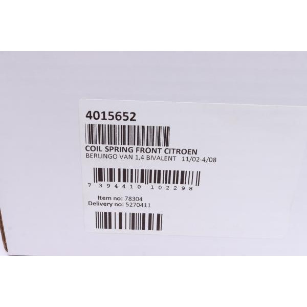 4015652 LESJOFORS Пружина (передняя) Citroen Berlingo 1.4i 96-11 (+АС) (фургон) (нагр.600кг)/1.1i/1.4 02-11 (-AC)(вэн)