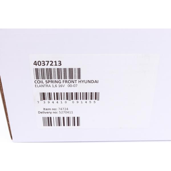 4037213 LESJOFORS Пружина (передня) Hyundai Elantra 1.6 00-06 (седан/накл.зад.частина)