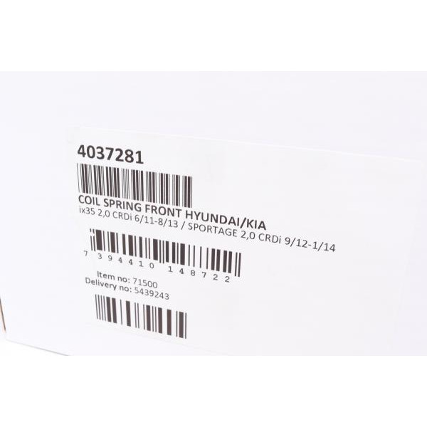 4037281 LESJOFORS Пружина (передня) Hyundai ix35/Kia Sportage 2.0CRDi 11-14 (SUV) (№Kia: L at 11th position)