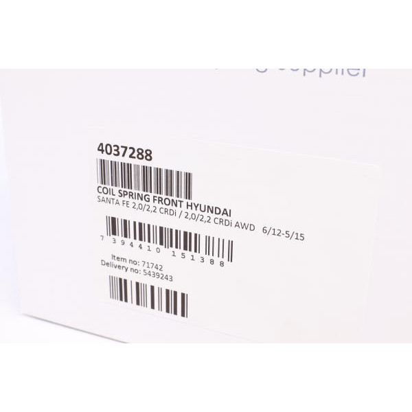 4037288 LESJOFORS Пружина (передня) Hyundai Santa Fe III 2.0-2.2CRDi/2.0-2.2CRDi 4WD 12-15 (SUV)