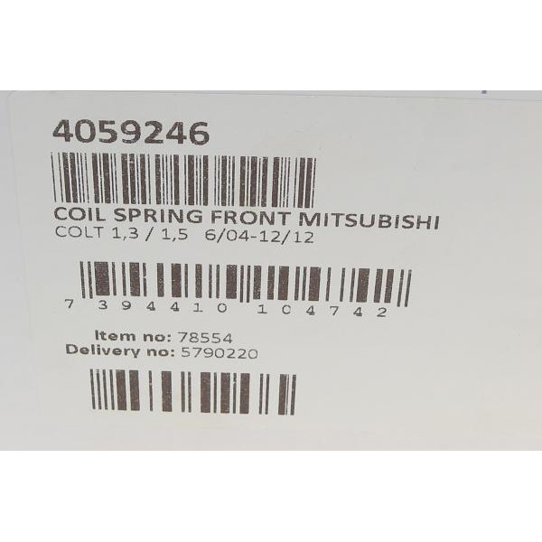 4059246 LESJOFORS Пружина (передня) Mitsubishi Colt VI 1.3/1.5 04-12 (накл.зад.частина)
