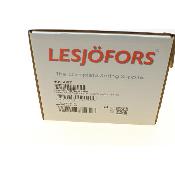 4095097 LESJOFORS Пружина (передня) VW Passat 1.4/1.8TSI/1.6/2.0TDI 05-14 (седан/універсал)