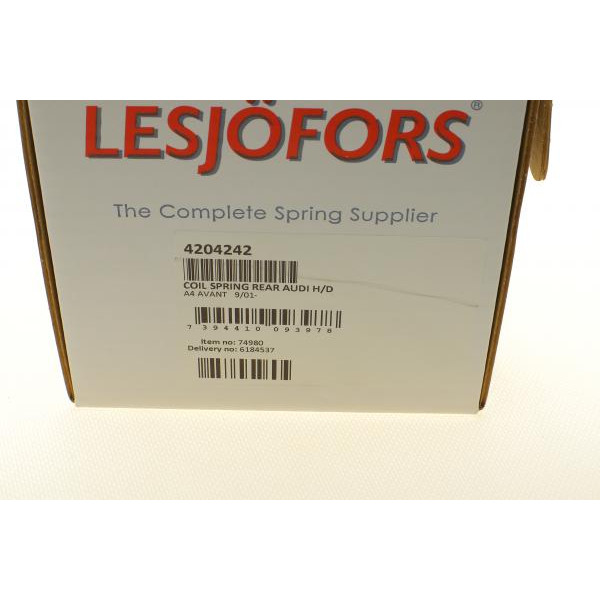 4204242 LESJOFORS Пружина (задня) Audi A4 01-08 (універсал)/Seat Exeo 08-13 (седан) (без спорт.х.ч)