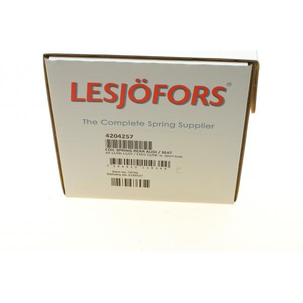 4204257 LESJOFORS Пружина (задня) Audi A4 01-08 (седан) (зі спорт.ход.часті)(вар.оснащ.Incl S-Line)