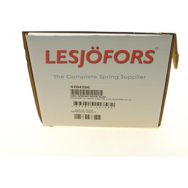 4204266 LESJOFORS Пружина (задня) Audi A4 08-15 (універсал)(S-line)(зі спорт.х.ч)/A5 09-17 (купе/накл.зад.ч)(-S-line)