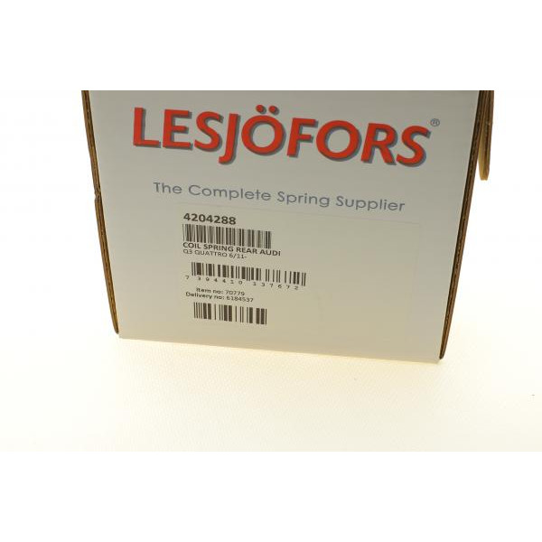 4204288 LESJOFORS Пружина (задня) Audi Q3 11-18 (без спорт.ход.частини)/Skoda Karoq 17- (SUV) (акт.кінемат.зад.вісь)
