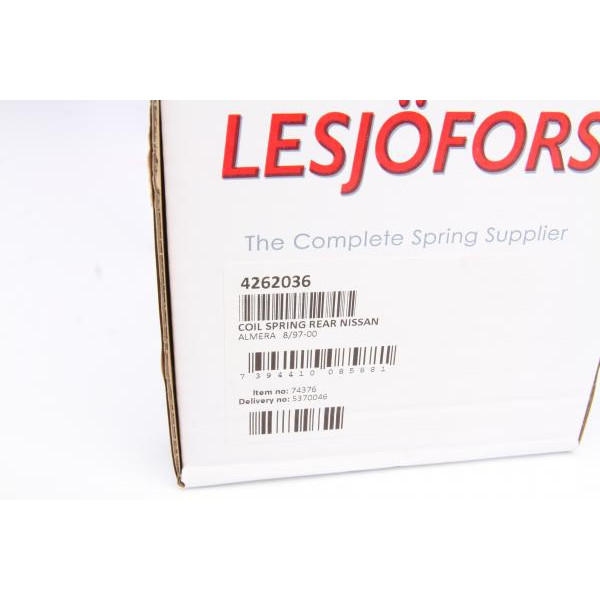 4262036 LESJOFORS Пружина (задня) Nissan Almera I 2.0D 97-00 (седан/накл.зад.частина)
