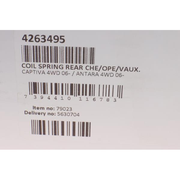 4263495 LESJOFORS Пружина (задня) Chevrolet Captiva 2.0D/2.2D/2.4/3.2/4WD/Opel Antara 06- (SUV) (без с-ми рег.дор.пр)