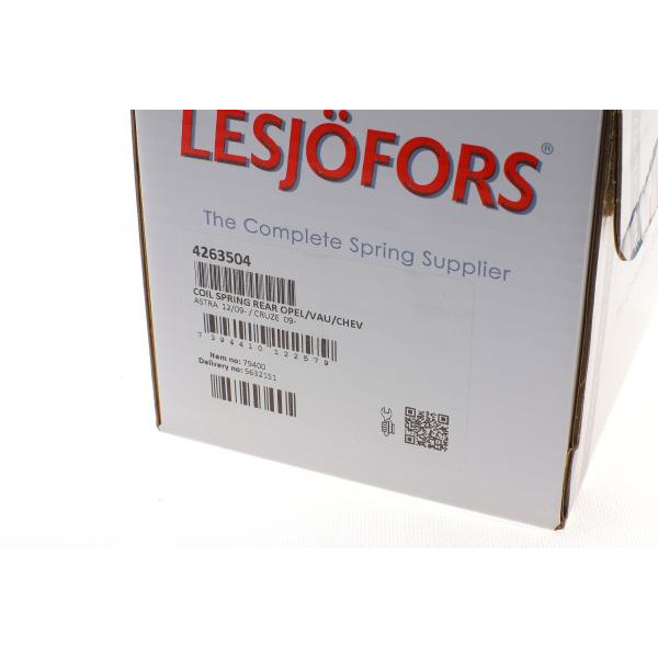 4263504 LESJOFORS Пружина (задня) Opel Astra J 1.3-2.0CDTI/1.4-1.6 09- (крім FlexFix)/Chevrolet Cruze 09- (з пост.d)