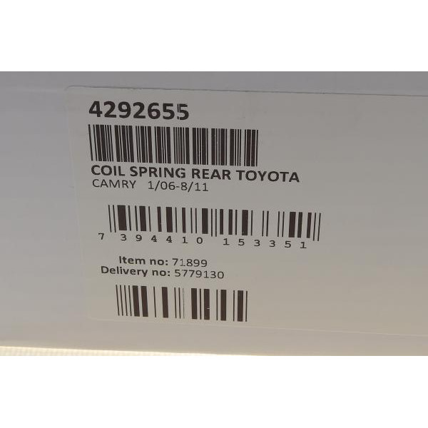 4292655 LESJOFORS Пружина (задня) Toyota Camry (_V4_) 2.4/3.5 06-11 (седан)