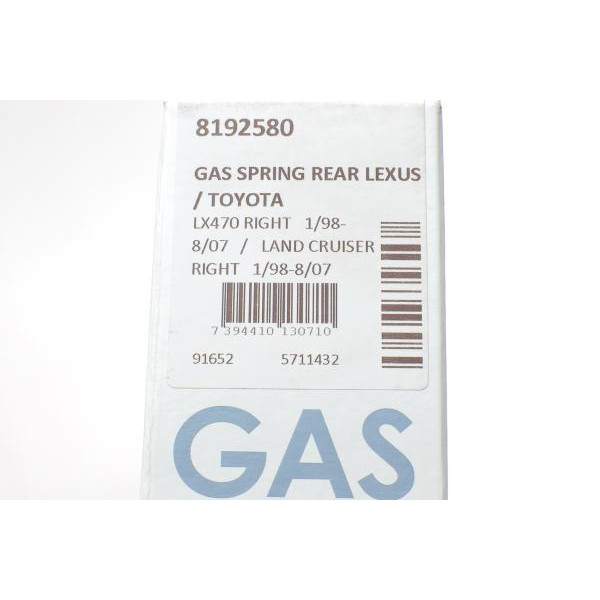 8192580 LESJOFORS Амортизатор кришки багажника Toyota Land Cruiser 100 98-07 (всюдихід)/Lexus LX 470 98-08 (R) (SUV)