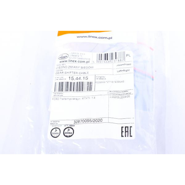 154415 LINEX Трос куліси Ford Connect 02-04 (1250+1155)