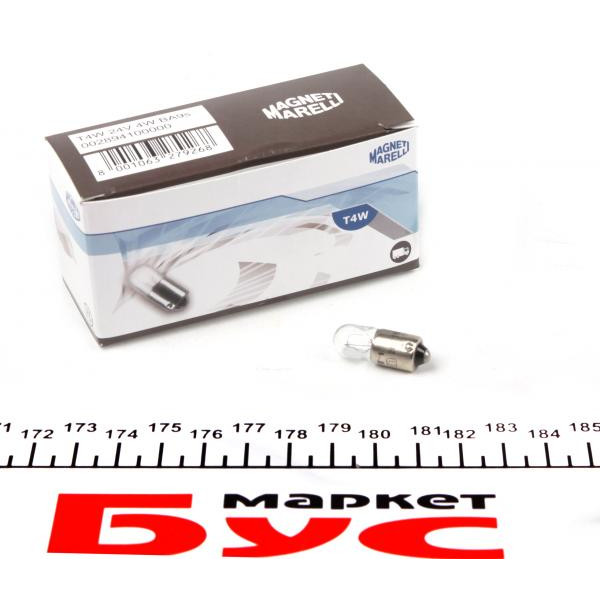 002894100000 MAGNETI MARELLI Автолампа T4W 24V 4W BA9s Standard 24V