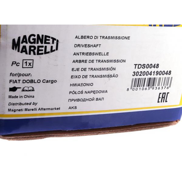 302004190048 MAGNETI MARELLI Напіввісь (передня) Fiat Doblo 01- (R) (24x25x933)