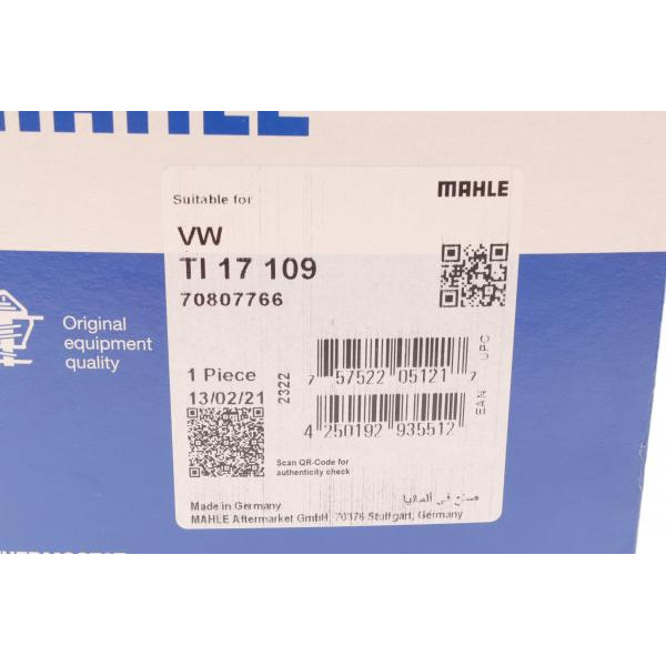 TI17109 MAHLE Термостат Audi A2/VW Golf IV 1.6 FSI 02-05 (109 ° C)