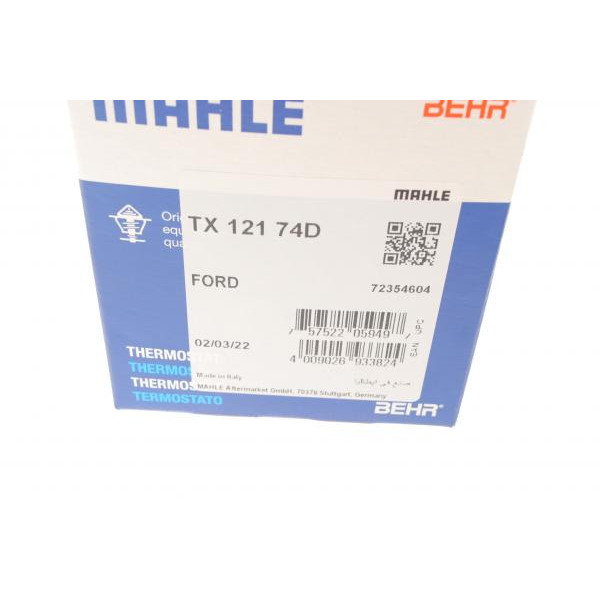 TX12174D MAHLE Термостат Ford Focus 1.4/1.6 04-12 (74°C)