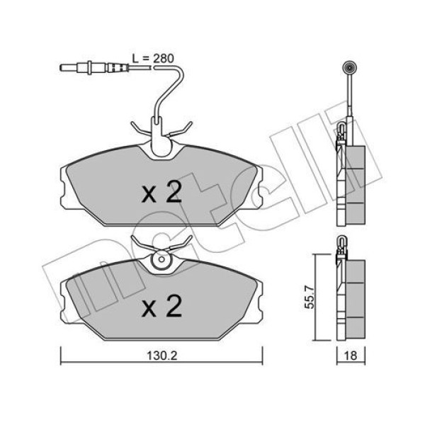 2201420 METELLI Колодки гальмівні (передні) Renault Laguna I 93-01/Megane I 96-03/Safrane 92-00 (з датчиком)