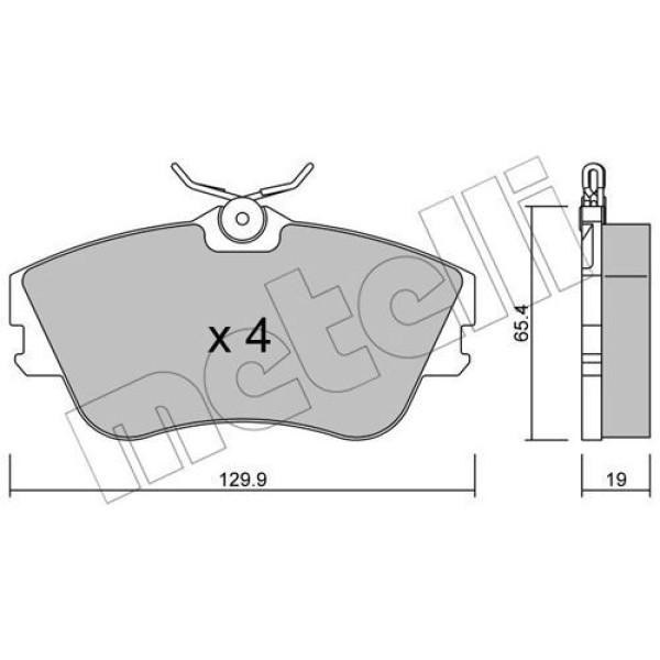2201640 METELLI Колодки гальмівні (передні) VW T4 90-03 R15