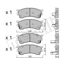 2202230 METELLI Колодки гальмівні (передні) Mazda 626 IV/V 91-02/MX-6 92-97/Ford USA Probe 93-98 (з датчиком)
