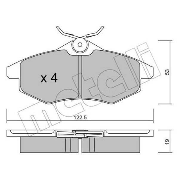 2203280 METELLI Колодки гальмівні (передні) Citroen C2 03-12/Citroen С3 02-