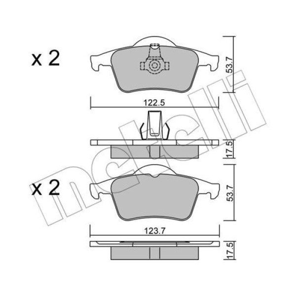 2203480 METELLI Колодки гальмівні (задні) Volvo S60 00-10/S70 97-00/S80 98-06/V70 95-08/XC70 Cross Country 97-07