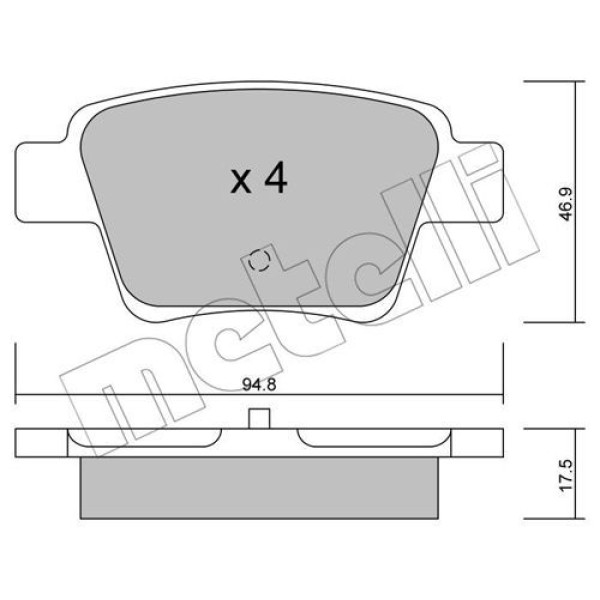 2206390 METELLI Колодки гальмівні (задні) Citroen C4 04-11/Peugeot 207 06-13/307 00-12