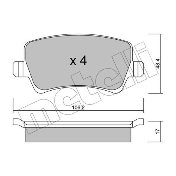 2206760 METELLI Колодки гальмівні (задні) Ford Galaxy/S-Max 06-15/Volvo S60/S80/V60/V70/XC60/XC70 08-/Land Rover 11