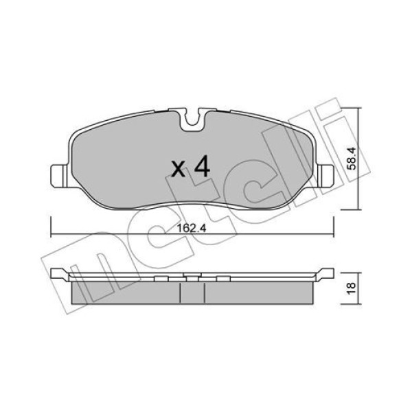 2206930 METELLI Колодки гальмівні (передні) Land Rover Discovery III/IV 04-18/Range Rover III 02-12/Sport I 05-13