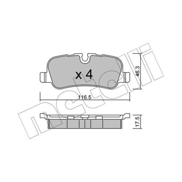 2206940 METELLI Колодки гальмівні (задні) Land Rover Discovery III/IV 04-18/Range Rover 02-13