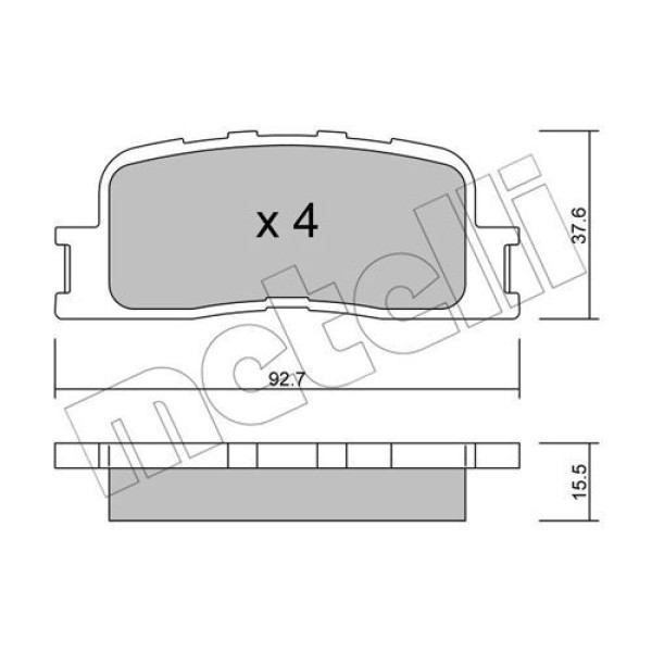 2207530 METELLI Колодки гальмівні (задні) Toyota Camry 01-11/Highlander 00-03/Lexus ES 96-06