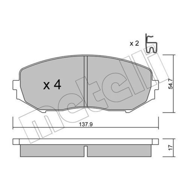 2207660 METELLI Колодки гальмівні (передні) Suzuki Grand Vitara 98-