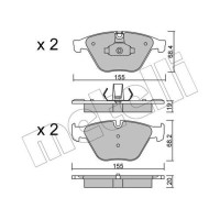 2209180 METELLI Колодки гальмівні (передні) BMW 5 (F10/F11/F18) 09-17/7 (F01/F02/F03/F04) 08-12