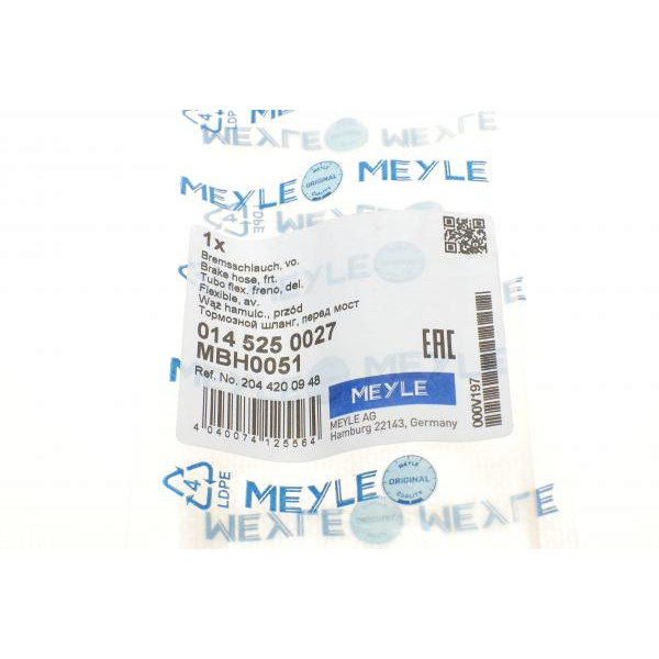 0145250027 MEYLE Шланг гальмівний (передній) MB C-class (W204) 07-14 (L=484mm)