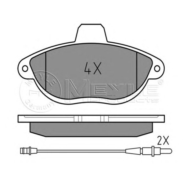 0252304218W MEYLE Колодки гальмівні (передні) Fiat Scudo/Peugeot Expert 96- (з датчиком)