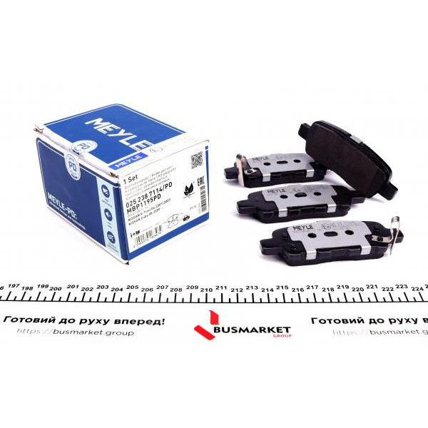 0252387114PD MEYLE Колодки гальмівні (задні) Renault Koleos/Nissan Juke/Leaf/Qashqai/X-Trail/Suzuki 08- (Akebono)