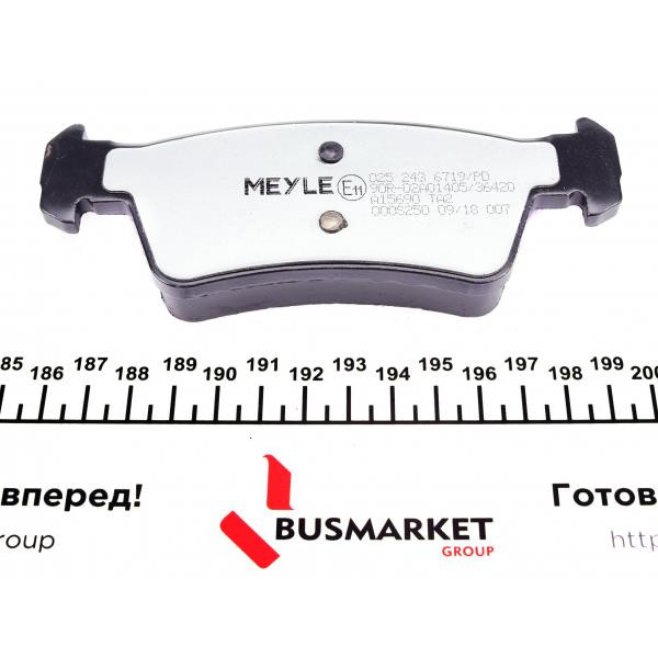 0252436719PD MEYLE Колодки гальмівні (задні) VW T5 03-(Ate) (з датчиком)