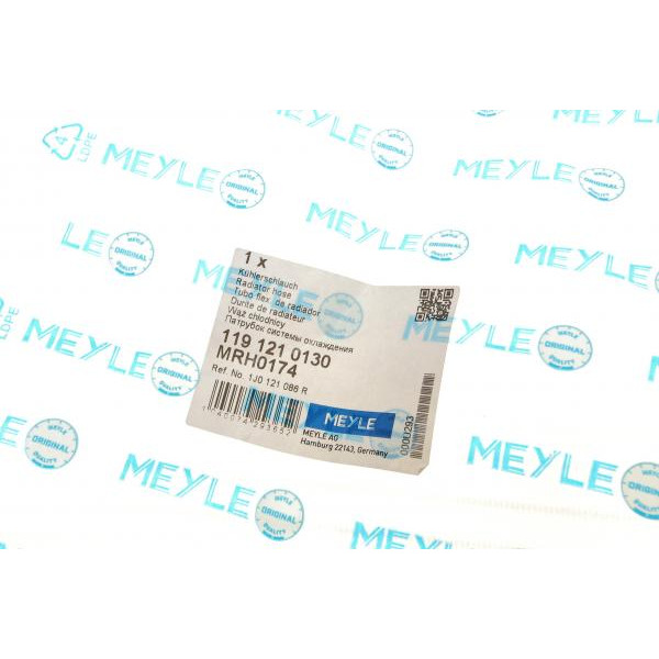 1191210130 MEYLE Патрубок радіатора VW Golf 1.6-2.0 i 97-05/Seat Toledo II 1.6 99-06/Audi A3 1.6 i 96-03