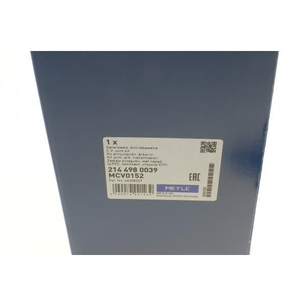 2144980039 MEYLE Шрус (зовнішній) Fiat Punto 1.9 D/ 1.2-1.4 99-04 (22/21/51.2mm)