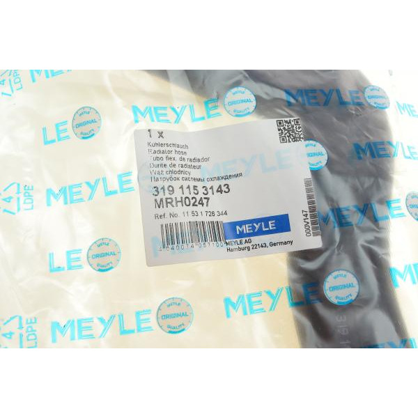 3191153143 MEYLE Патрубок радіатора (нижній) BMW 3 (E36) 90-99