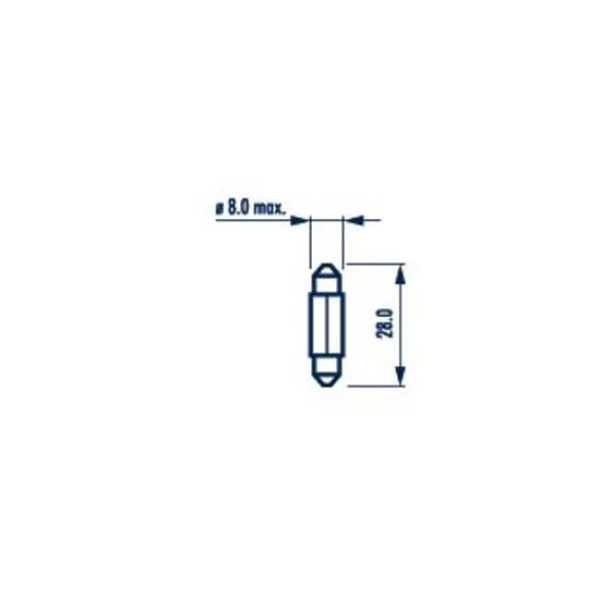 170943000 NARVA Автолампа C3W 12V 3W SV7 Standard (8x28mm)
