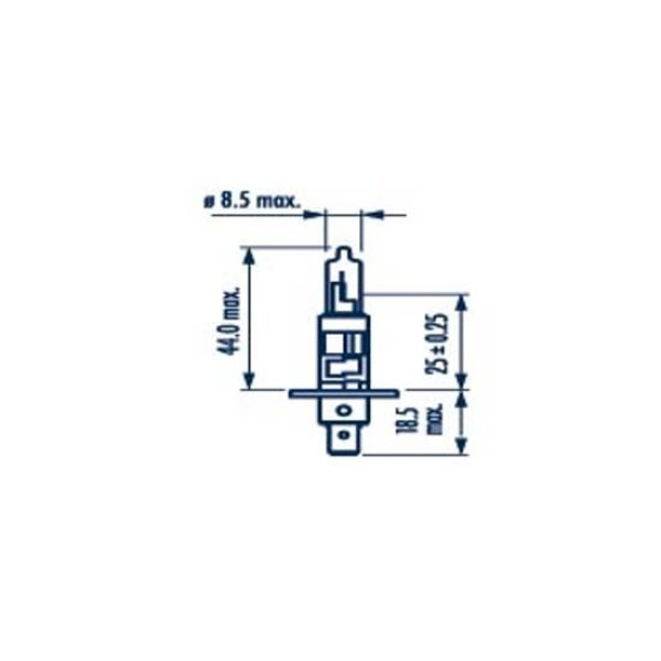 486302100 NARVA Автолампа H1 12V 55W P14.5s Range Power Blue + (3700K) (2шт.)