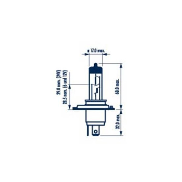 488983000 NARVA Автолампа H4 24V 75/70W P43t Heavy Duty