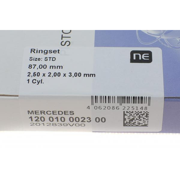 120010002300 NPR Кільця поршневі MB E-class (W124/W210) 93-02 (87mm/STD) (2.5-2-3) (1cyl) = 8910480000