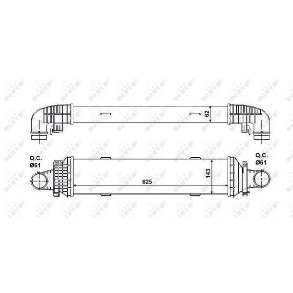 30504 NRF Радиатор интеркулера MB C-class (W204)/E-class (W212) 08-16 (OM651/OM642/M274)