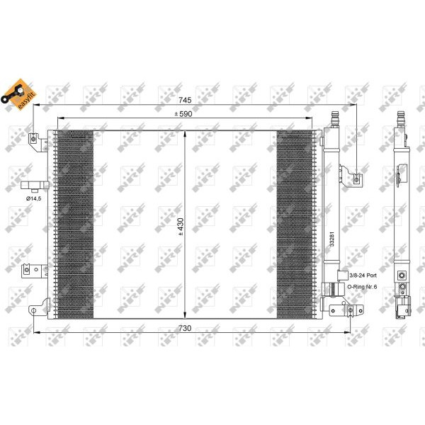 35739 NRF Радіатор кондиціонера (з осушувачем) Volvo S60/S80/V70/XC70 2.0-2.5 00-10