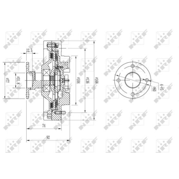 49585 NRF Муфта вентилятора Nissan NP300 Navara/Pathfinder 2.3/2.5dCi 05-