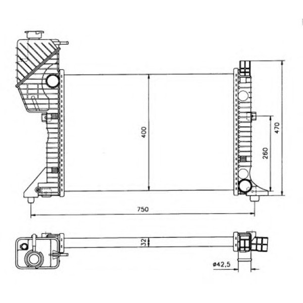 50559 NRF Радіатор охолодження MB Sprinter 2.3D 95-