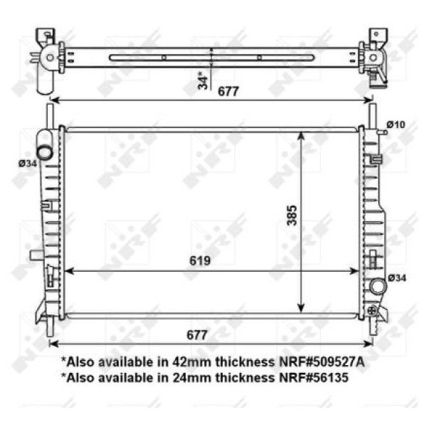 509527 NRF Радіатор охолодження Ford Mondeo 1.6-2.5/1.8TD 93-00