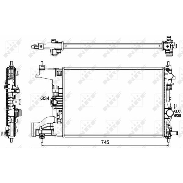 53148 NRF Радіатор охолодження Opel Astra J 1.4/1.6T 10-
